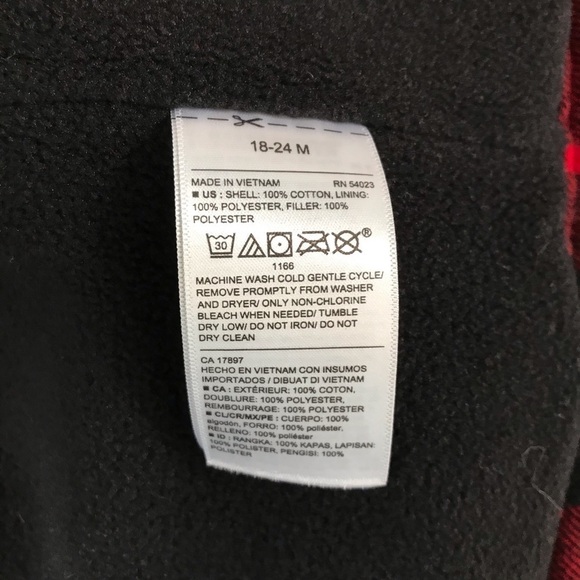 OLD NAVY Sherpa-Collar Flannel Vest Size 18-24M PRICE IS FIRM - Picture 6 of 6